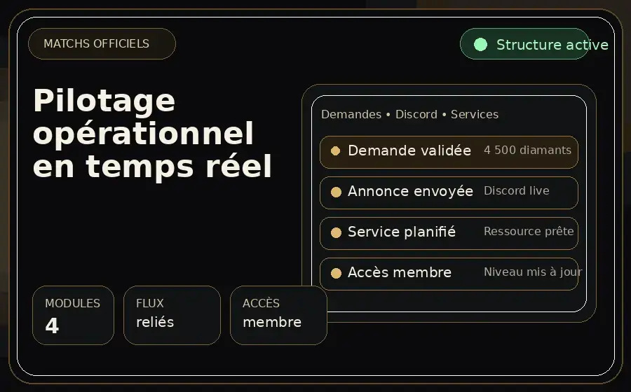 Aperçu des matchs officiels TikTok